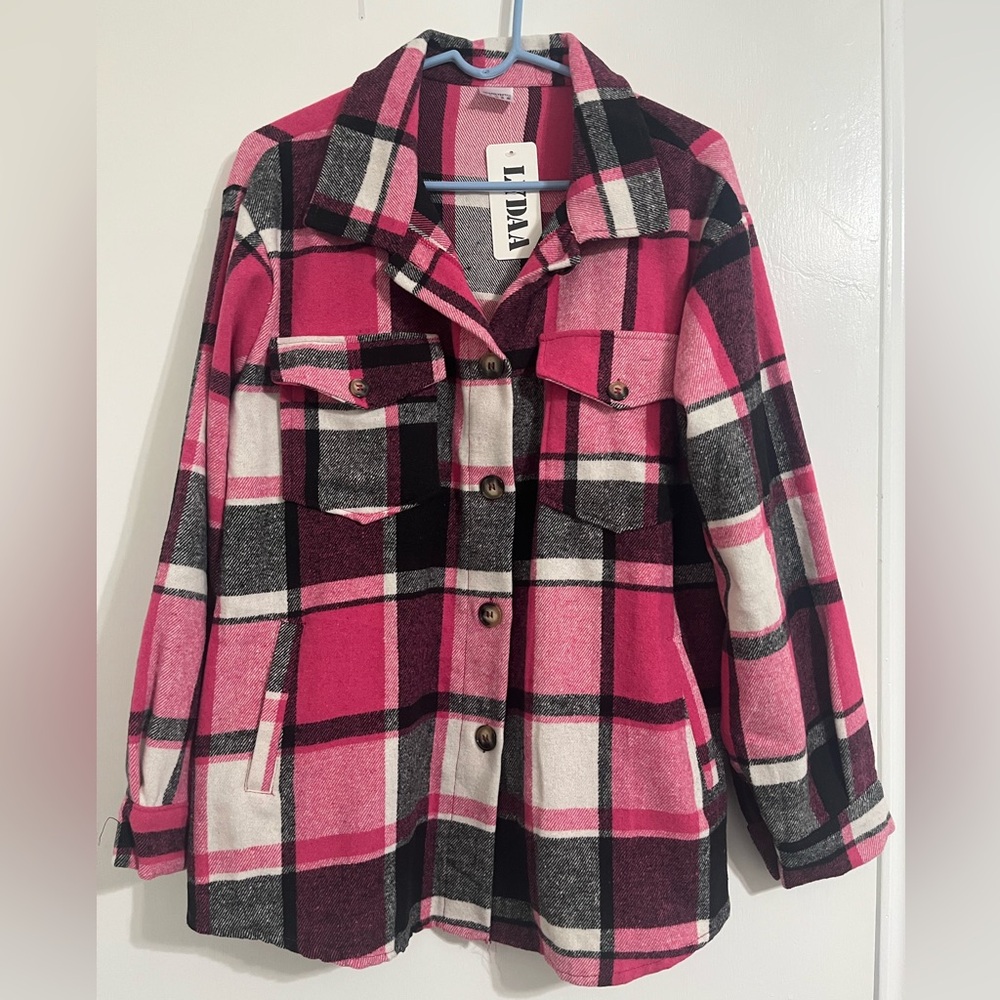 Lydaa pink Shacket Light Weight Short Style